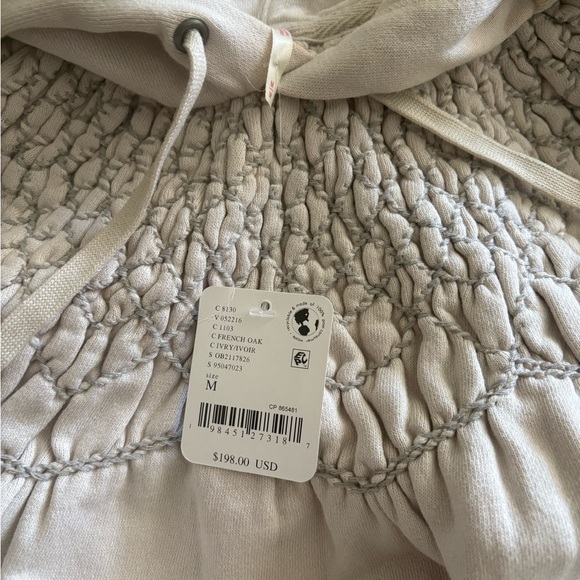 Free People Marty Smocked Mini Dress NWT Medium Cream - Picture 8 of 13